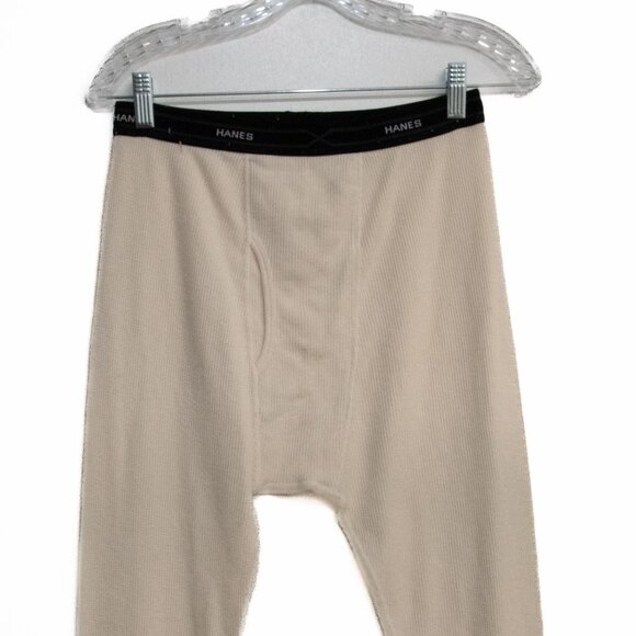 Hanes Thermal Long Underwear Pants Beige Size M Cotton Blend - Picture 4 of 8